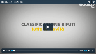 CLASSIFICAZIONE RIFIUTI: LE NOVITA’ – RICICLA LEX – NUMERO 3